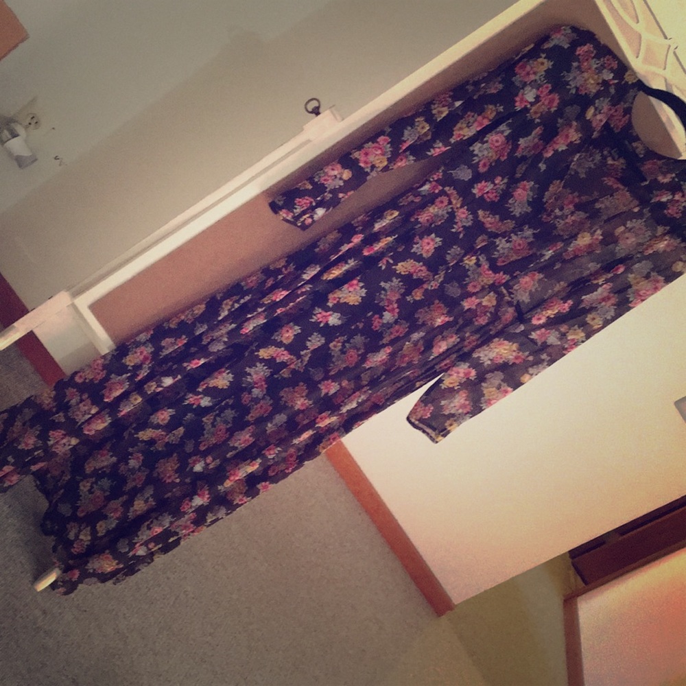 Floral maxi dress, see through
